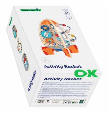 Tooky Toy didelė medinė edukacinė daugiafunkcinė raketa