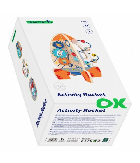 Tooky Toy didelė medinė edukacinė daugiafunkcinė raketa