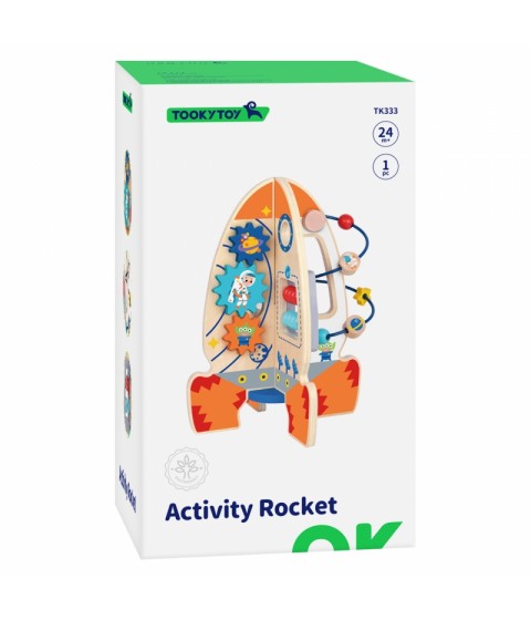 Tooky Toy didelė medinė edukacinė daugiafunkcinė raketa