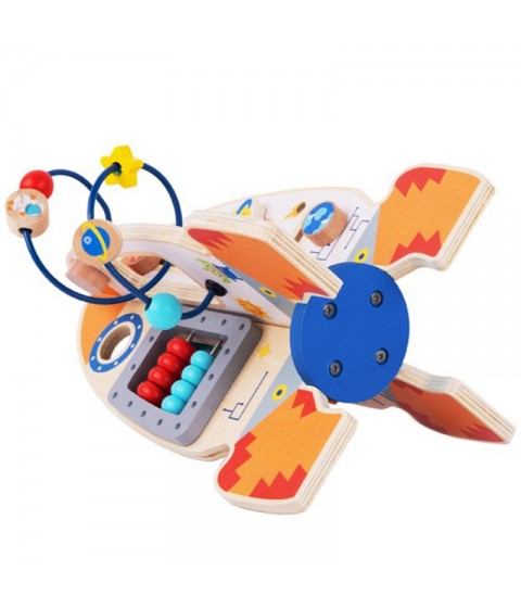 Tooky Toy didelė medinė edukacinė daugiafunkcinė raketa