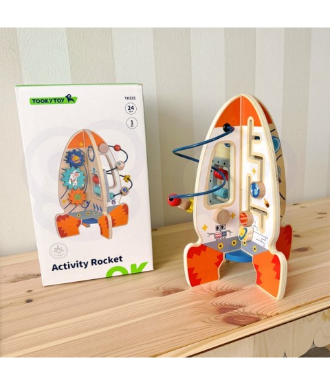 Tooky Toy didelė medinė edukacinė daugiafunkcinė raketa