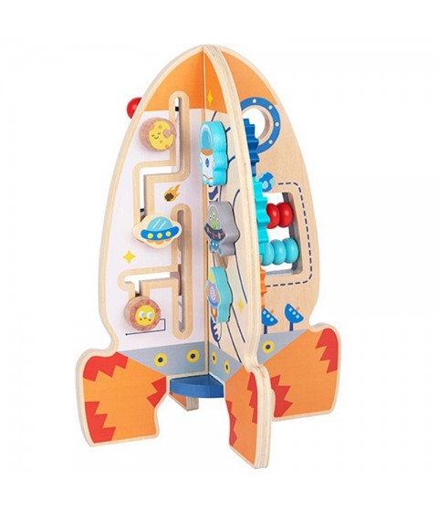 Tooky Toy didelė medinė edukacinė daugiafunkcinė raketa