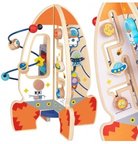 Tooky Toy didelė medinė edukacinė daugiafunkcinė raketa