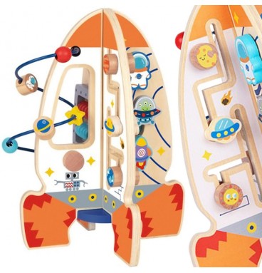 Tooky Toy didelė medinė edukacinė daugiafunkcinė raketa