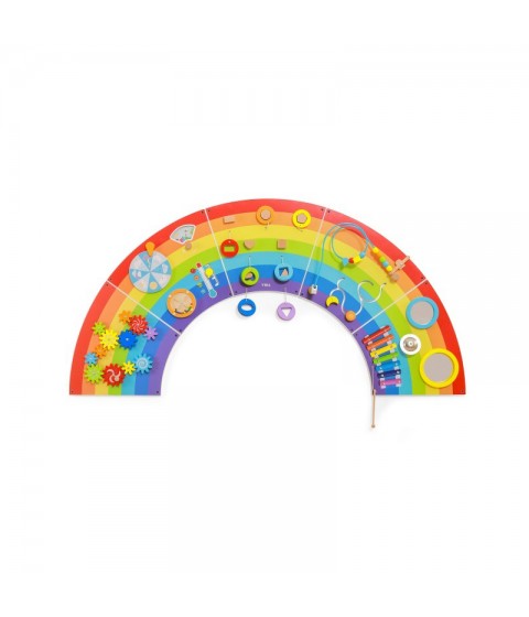VIGA medinė sensorinė-manipuliacinė lenta EDU Rainbow FSC sertifikatas