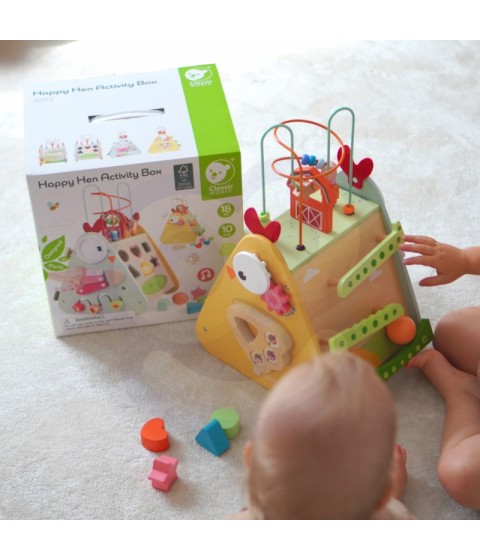 CLASSIC WORLD Montessori kubai 10 vienetų Happy Farm XXL