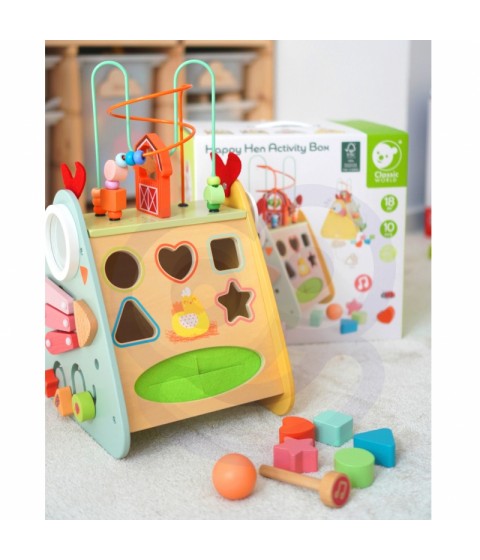 CLASSIC WORLD Montessori kubai 10 vienetų Happy Farm XXL