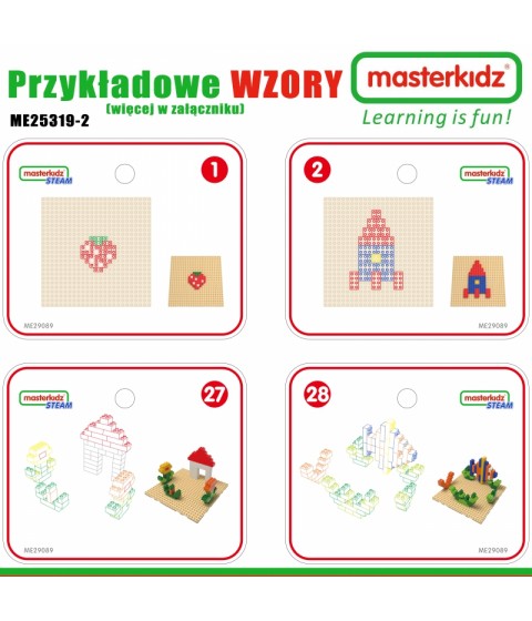 MASTERKIDZ medinis edukacinis stalas + STEM sienos priedai + 135 kaladėlės