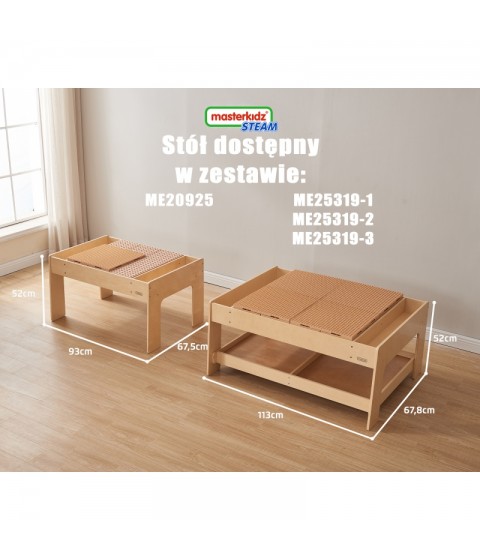 MASTERKIDZ medinis edukacinis stalas + STEM sienos priedai + 135 kaladėlės