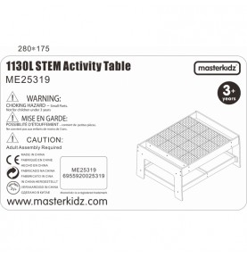 MASTERKIDZ medinis edukacinis stalas + STEM sienos priedai + 135 kaladėlės