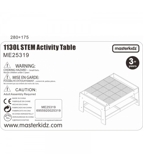 MASTERKIDZ medinis edukacinis stalas + STEM sienos priedai + 135 kaladėlės