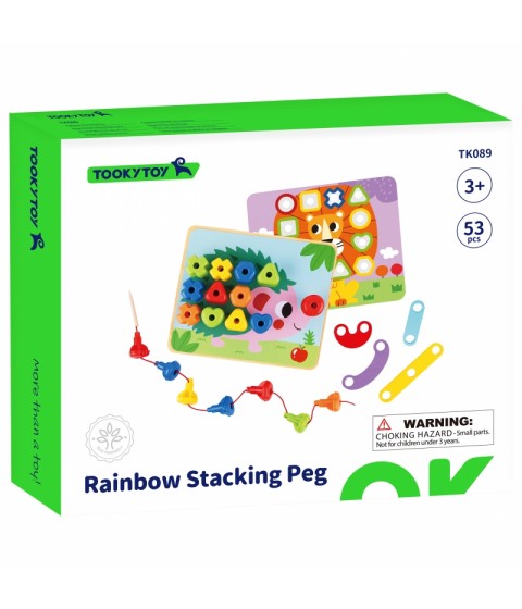 TOOKY TOY daugiafunkcinė lenta su spalvotais varžtais, mokymosi figūromis