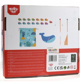 TOOKY TOY medinis banginių ir žuvų žaidimas, daugiafunkcis, 4 viename
