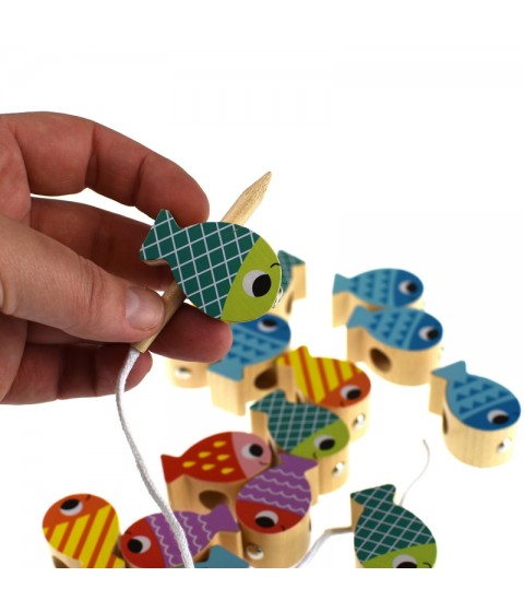 TOOKY TOY medinis banginių ir žuvų žaidimas, daugiafunkcis, 4 viename