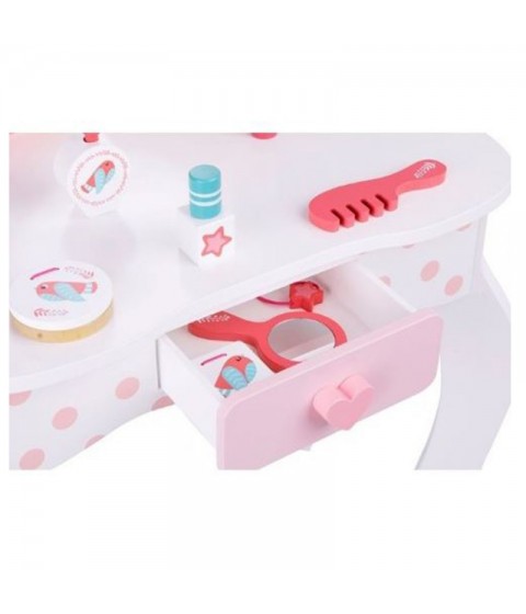 TOOKY TOY medinis rožinis tualetinis staliukas su kėde
