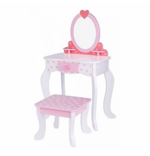 TOOKY TOY medinis rožinis tualetinis staliukas su kėde