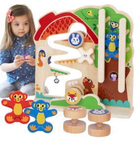 TOOKY TOY medinis Montessori manipuliacinės lentos labirintas