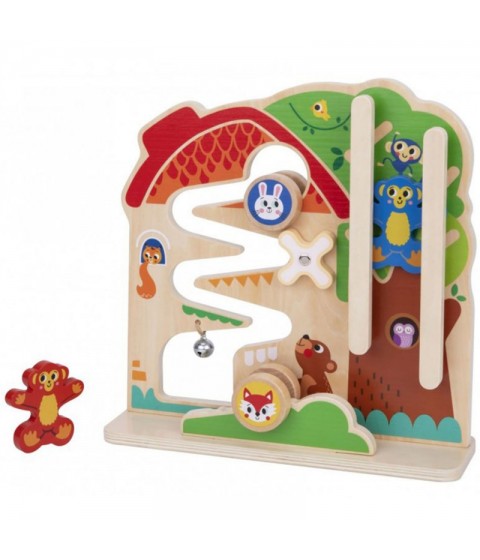 TOOKY TOY medinis Montessori manipuliacinės lentos labirintas