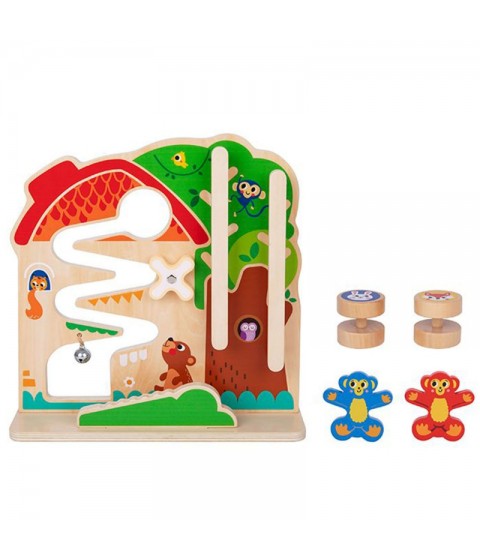 TOOKY TOY medinis Montessori manipuliacinės lentos labirintas