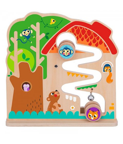 TOOKY TOY medinis Montessori manipuliacinės lentos labirintas