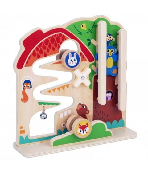 TOOKY TOY medinis Montessori manipuliacinės lentos labirintas