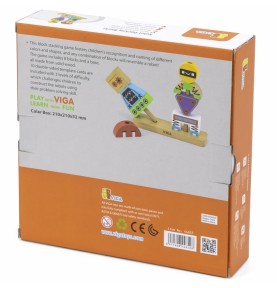 VIGA Robotų piramidės dėlionė + raštai 8 vnt.
