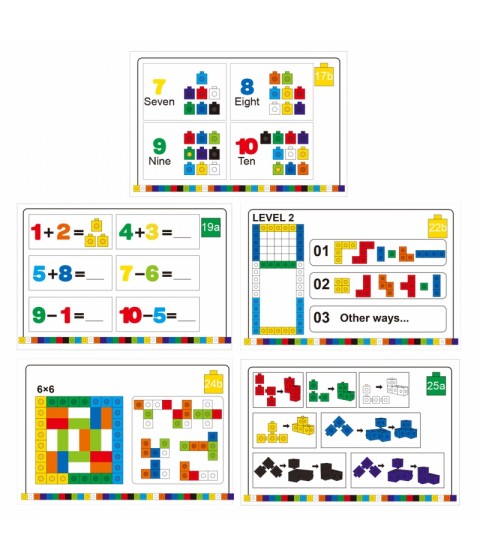WOOPIE matematikos dėlionė Konstrukcijos kaladėlės + raštai 148 vnt.
