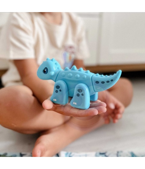 WOOPIE 2 viename konstruktoriaus rinkinys Dinozaurai Stalo žaidimas + 46 dalių kauliukai