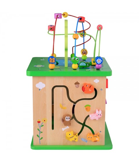 TOOKY TOY edukacinis kubelių rūšiavimo labirintas su susipynusiais gyvūnais