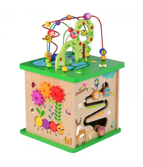 TOOKY TOY edukacinis kubelių rūšiavimo labirintas su susipynusiais gyvūnais