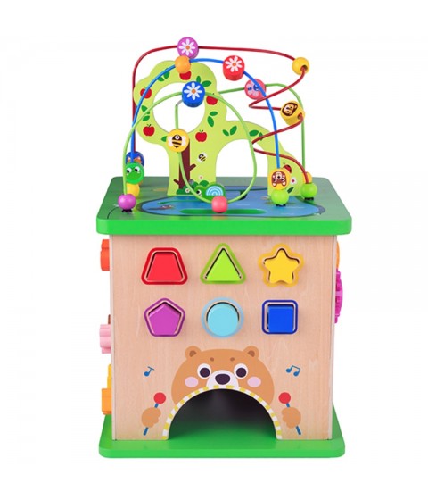 TOOKY TOY edukacinis kubelių rūšiavimo labirintas su susipynusiais gyvūnais