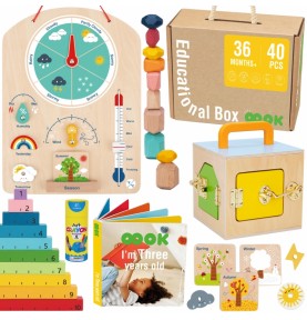 „Tooky“ žaislinė edukacinė Montessori dėlionė „Abacus“ – oro lenta, 6 viename, skirta 3+ metų amžiaus vaikams