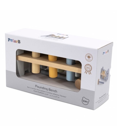 VIGA PolarB medinis pingvinas Montessori plaktukas