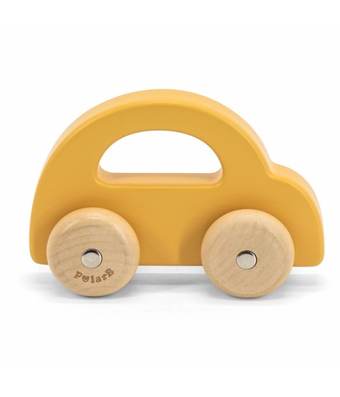 VIGA PolarB medinis stūmimo automobilis geltonas