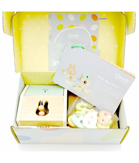 CLASSIC WORLD Pastel Baby Box Pirmieji mokymosi žaislai nuo 12 iki 18 mėnesių