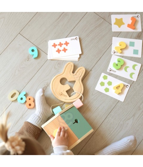 CLASSIC WORLD Pastel Baby Box Pirmieji mokymosi žaislai nuo 12 iki 18 mėnesių