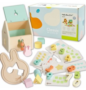 CLASSIC WORLD Pastel Baby Box Pirmieji mokymosi žaislai nuo 12 iki 18 mėnesių