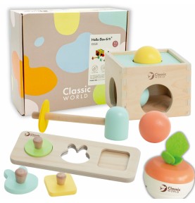 CLASSIC WORLD Pastelinių spalvų edukacinis rinkinys vaikams nuo 6 iki 12 mėnesių