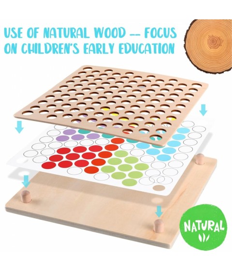 WOOPIE spalvotų kamuoliukų Montessori dėlionės mozaikos rūšiavimo rinkinys