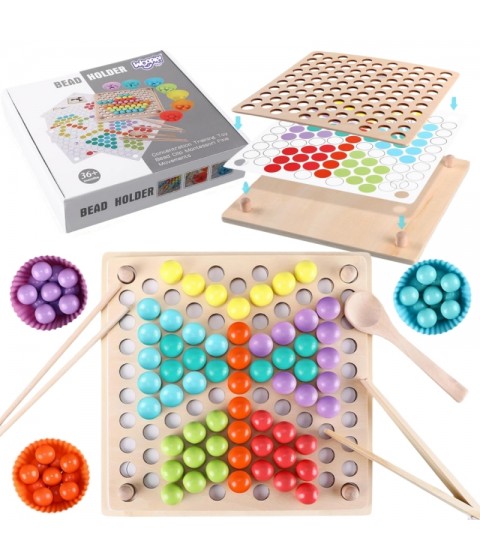 WOOPIE spalvotų kamuoliukų Montessori dėlionės mozaikos rūšiavimo rinkinys