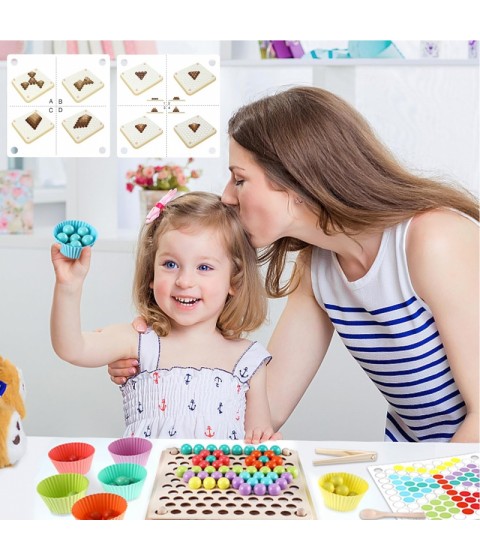 WOOPIE spalvotų kamuoliukų Montessori dėlionės mozaikos rūšiavimo rinkinys