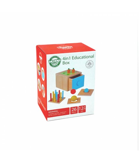 WOOPIE GREEN medinis edukacinis stalčius 4 viename Montessori morkų rūšiavimo žaidimas FSC