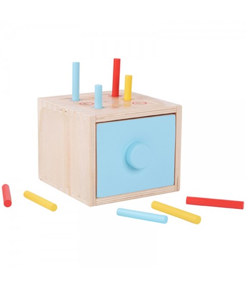WOOPIE GREEN medinis edukacinis stalčius 4 viename Montessori morkų rūšiavimo žaidimas FSC
