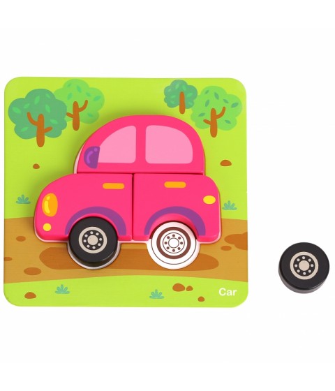 WOOPIE GREEN medinė dėlionė, transporto priemonės, Montessori FSC