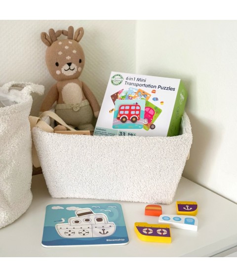 WOOPIE GREEN medinė dėlionė, transporto priemonės, Montessori FSC