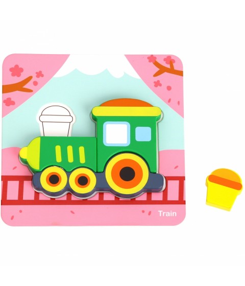 WOOPIE GREEN medinė dėlionė, transporto priemonės, Montessori FSC