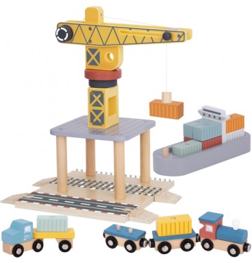 TOOKY TOY medinis uosto krano rinkinys