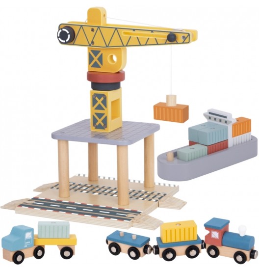 TOOKY TOY medinis uosto krano rinkinys