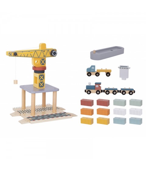TOOKY TOY medinis uosto krano rinkinys