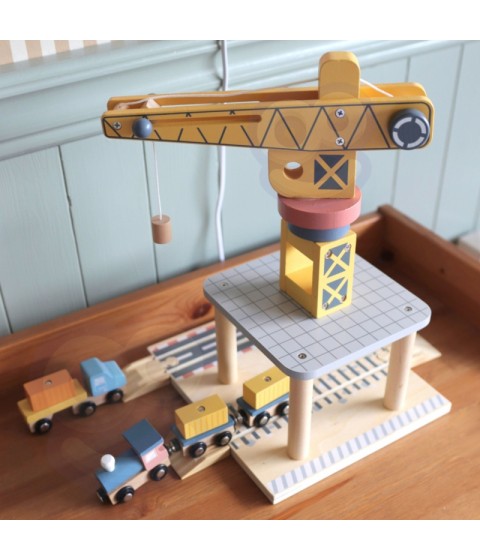 TOOKY TOY medinis uosto krano rinkinys